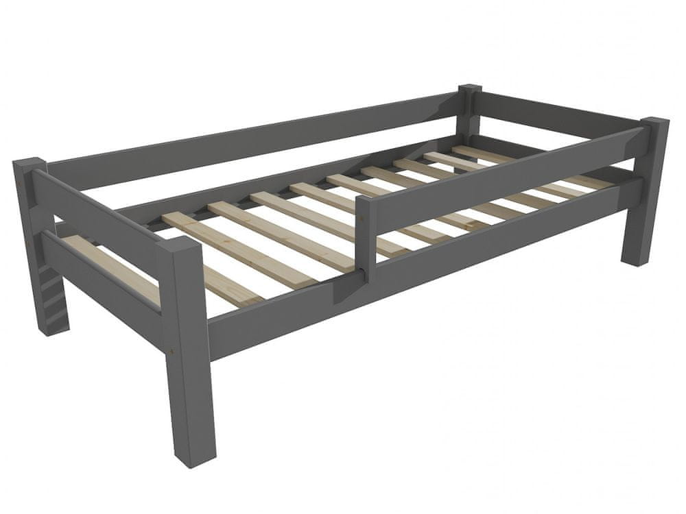 eoshop Detská posteľ 8X8 01C so zábranou (Rozmer: 90 x 160 cm, Farba dreva: farba sivá)